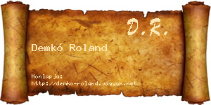 Demkó Roland névjegykártya